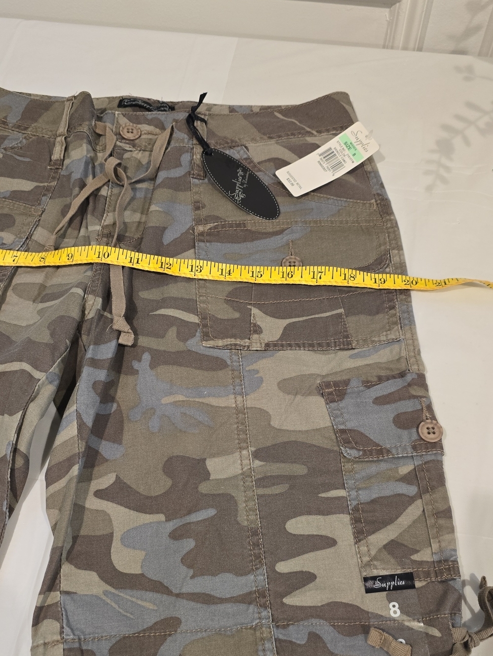 Camo Cargo Shorts - Women's Olive Camouflage - Picture 10 of 11